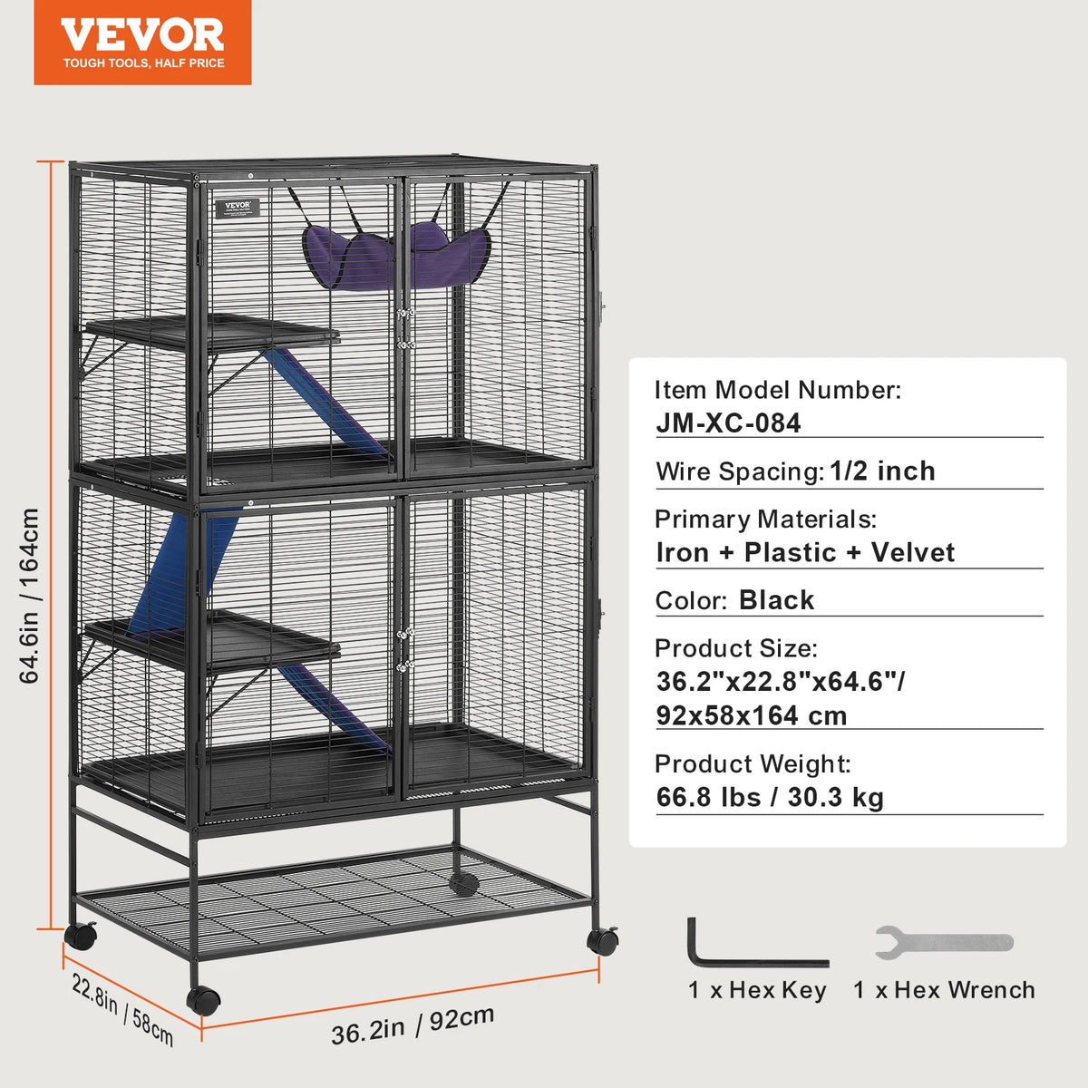 SucceBuy Multi Level Rolling Metal Small Animal Habitat Cage