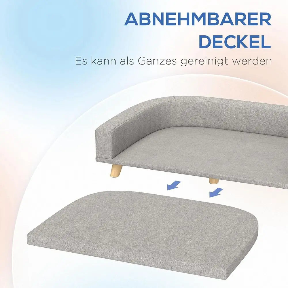 Stylish Washable Pet Bed Couch With Wooden Legs And Cushion
