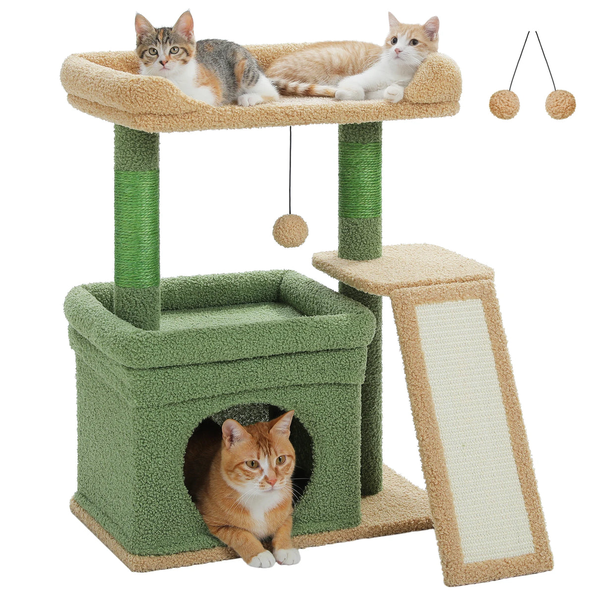 Pawz Road Three Tier Cat Tree With Sisal Scratcher Platform