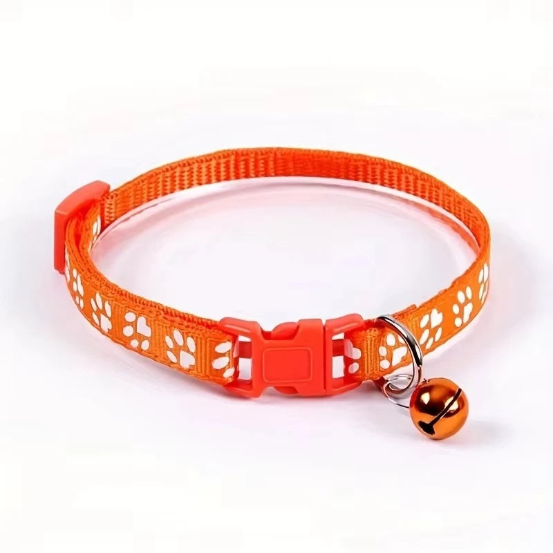 Comfortable Adjustable Cat Collar With Bell And Ribbon Details