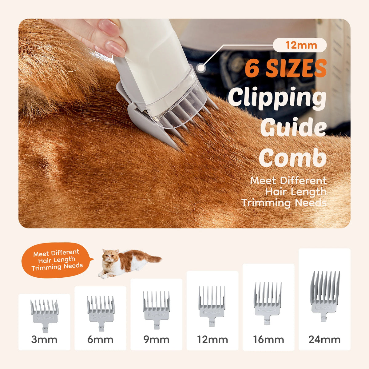 Sweetcrispy Professional Pet Grooming Vacuum Kit With Low Noise Clippers