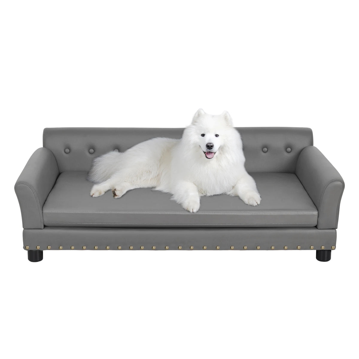 BINGOPAW Leather Comfortable Elevated Dog Sofa Bed With Cushion