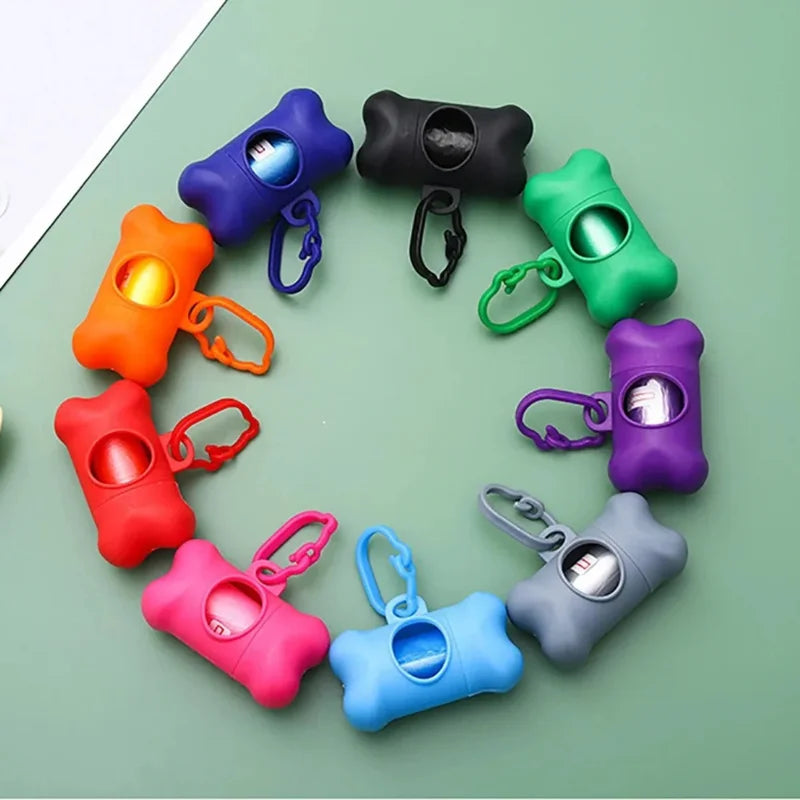 Portable Bone Shaped Dog Waste Bag Dispenser With Belt Clip