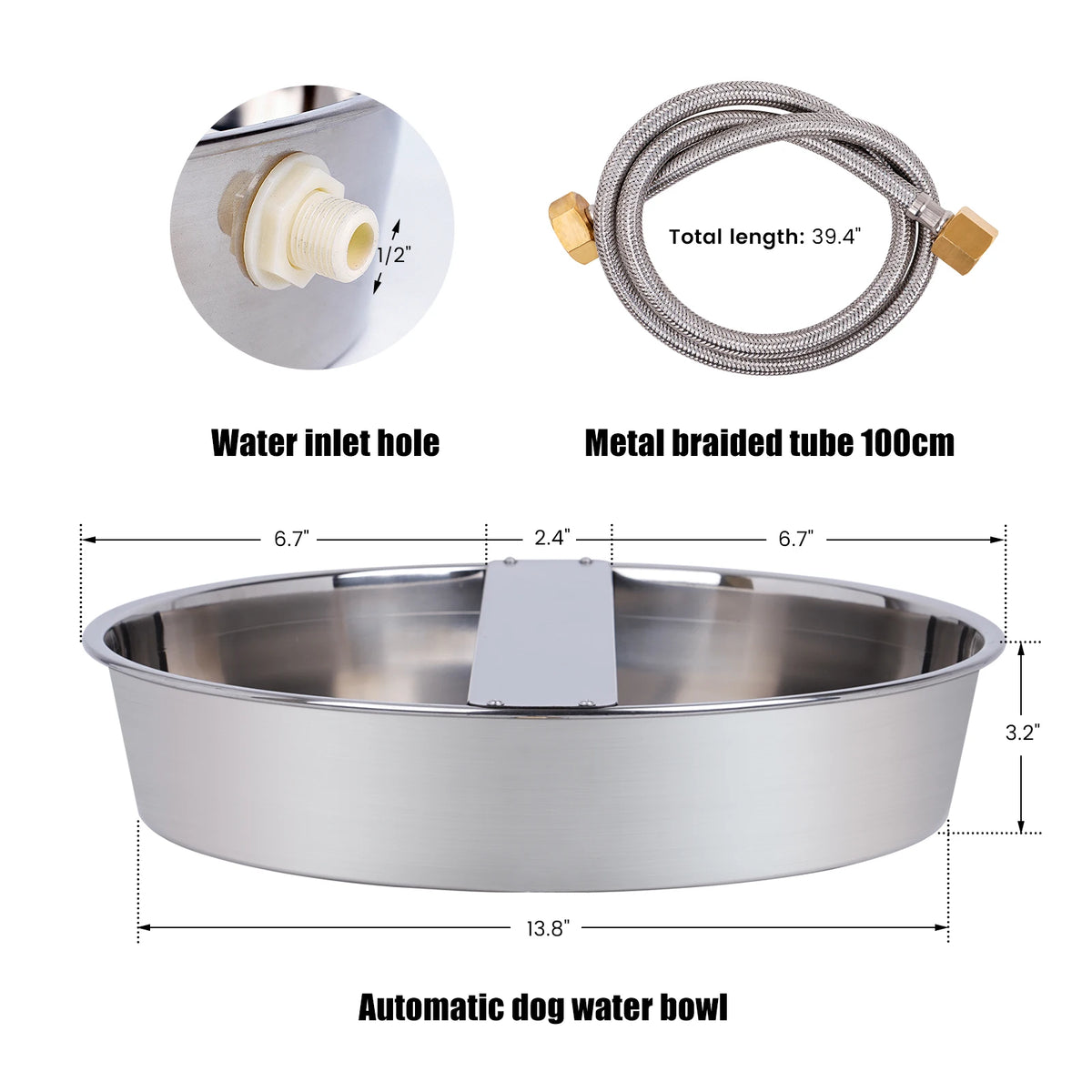 Stainless Steel Automatic Dog Water Dispenser And Hose