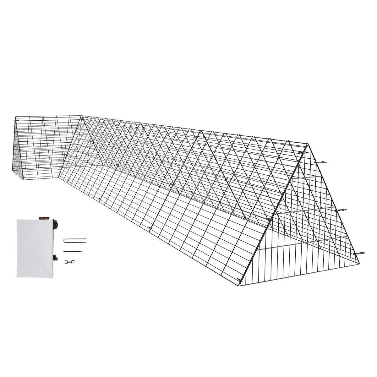 SucceBuy Durable Iron Chicken Tunnel With Corner Frame For Yard