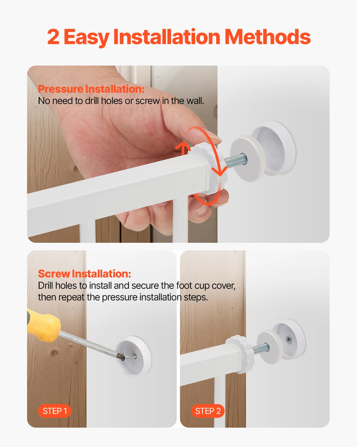 SucceBuy Easy Step Pressure Mount Baby Gate For Home Safety