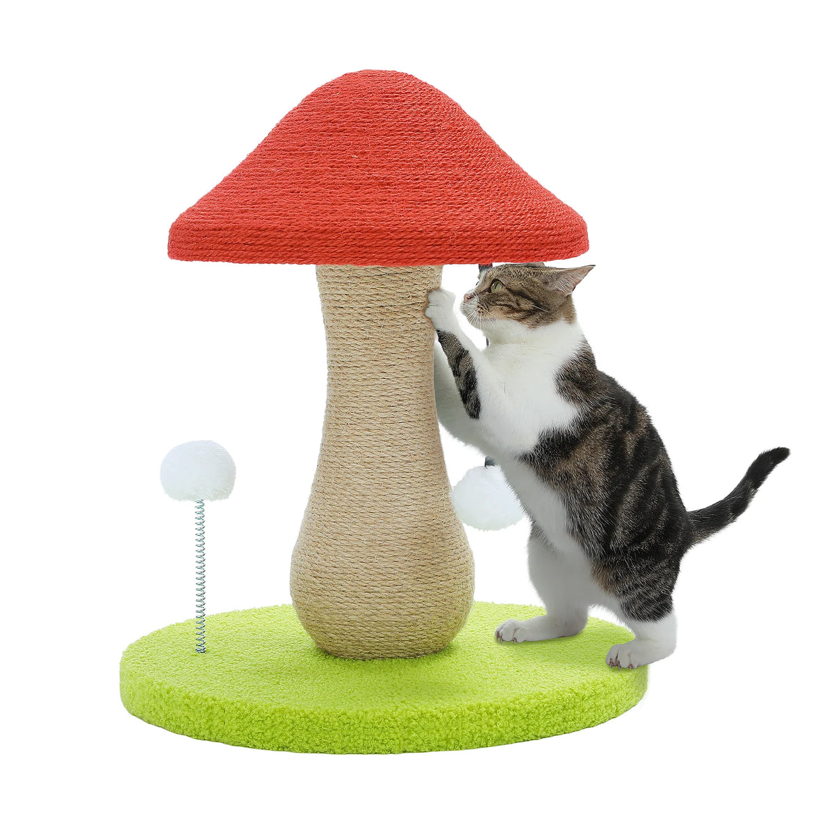 PAWZ Road Mushroom Cat Scratching Post With Sisal Pompom Toy