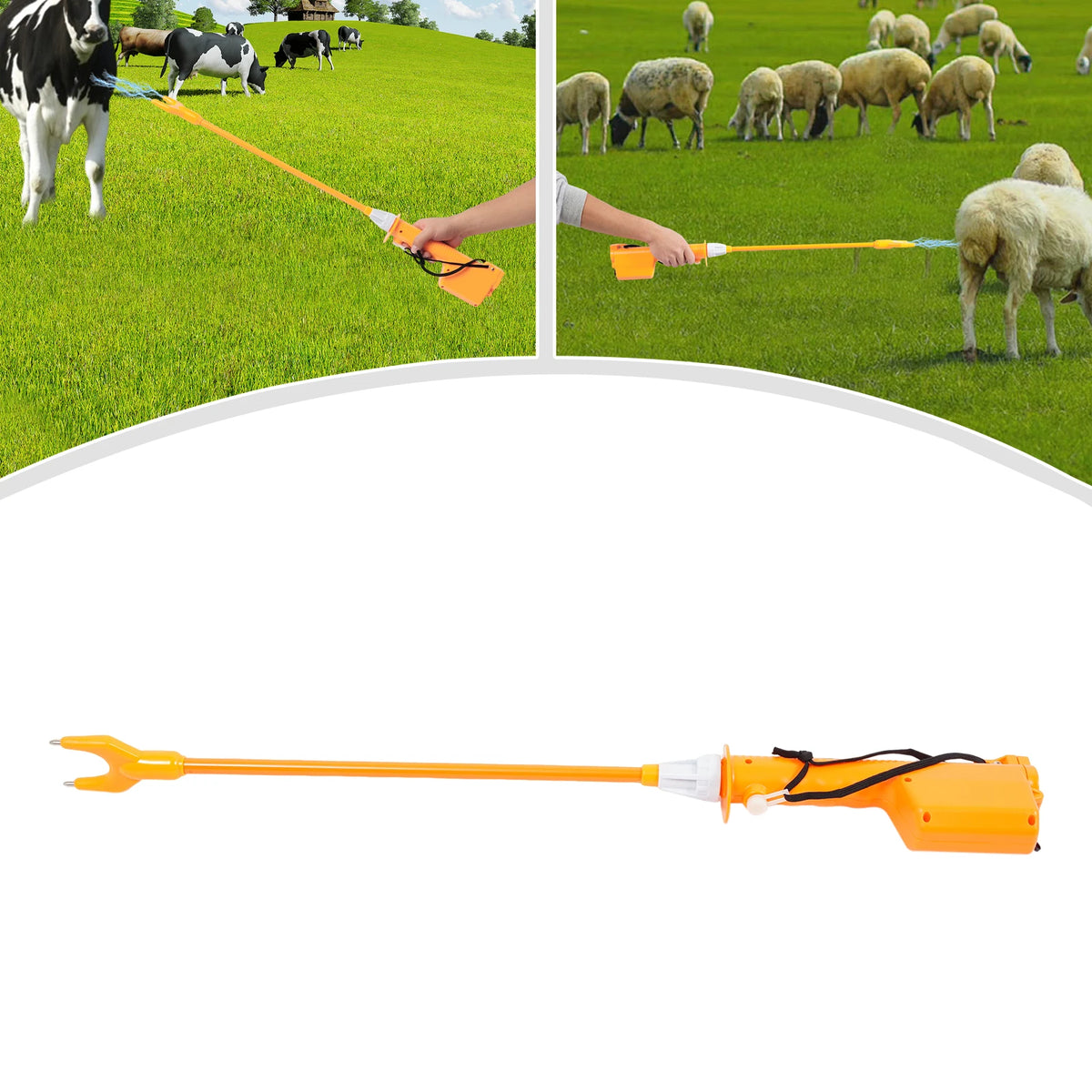 Electric Rechargeable Cattle Prod Stick Livestock Herding Tool