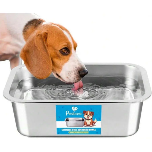Stainless Steel Pet Bowl For Water And Food Prevents Spills