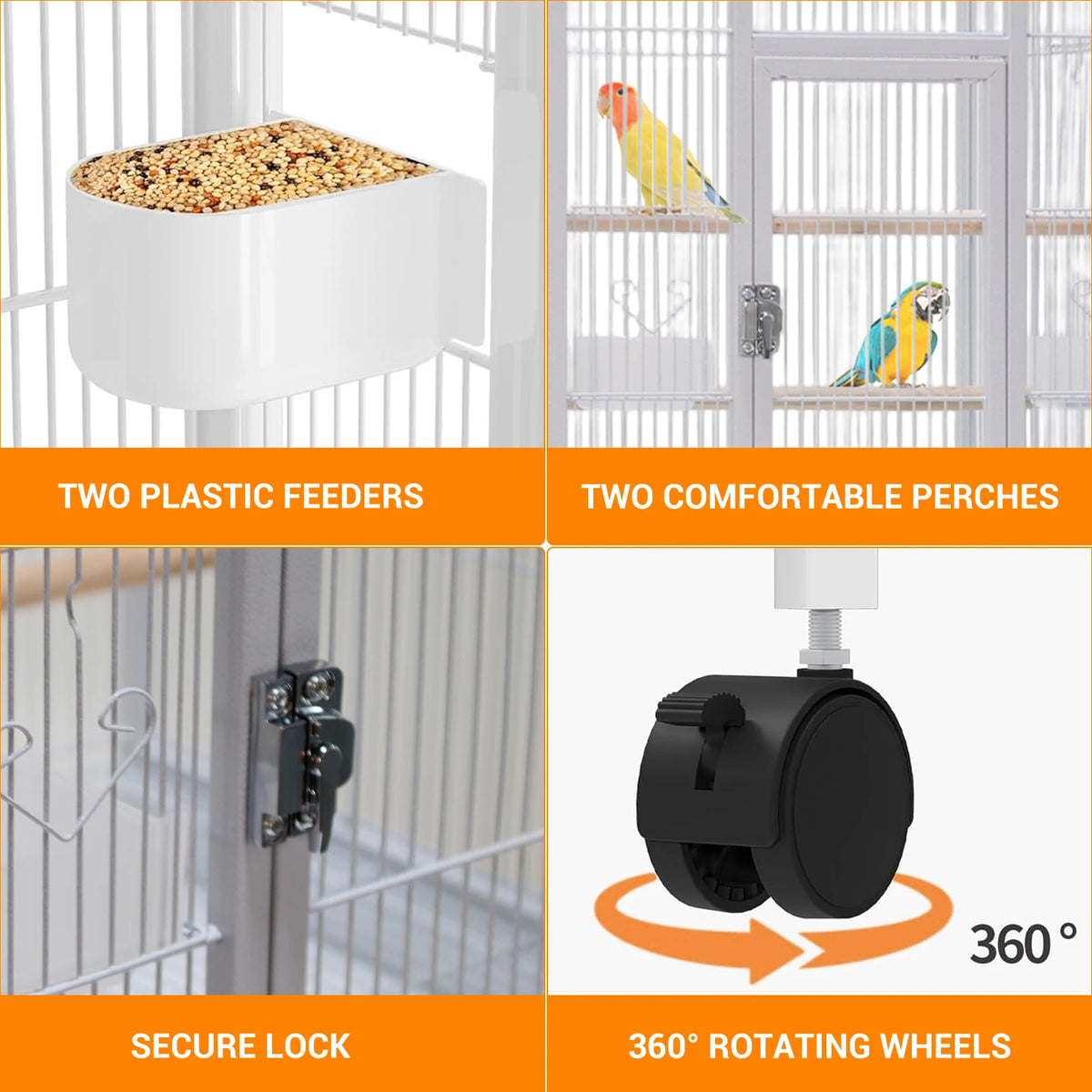 Five Level Metal Animal Cage With Wheels And Removable Tray