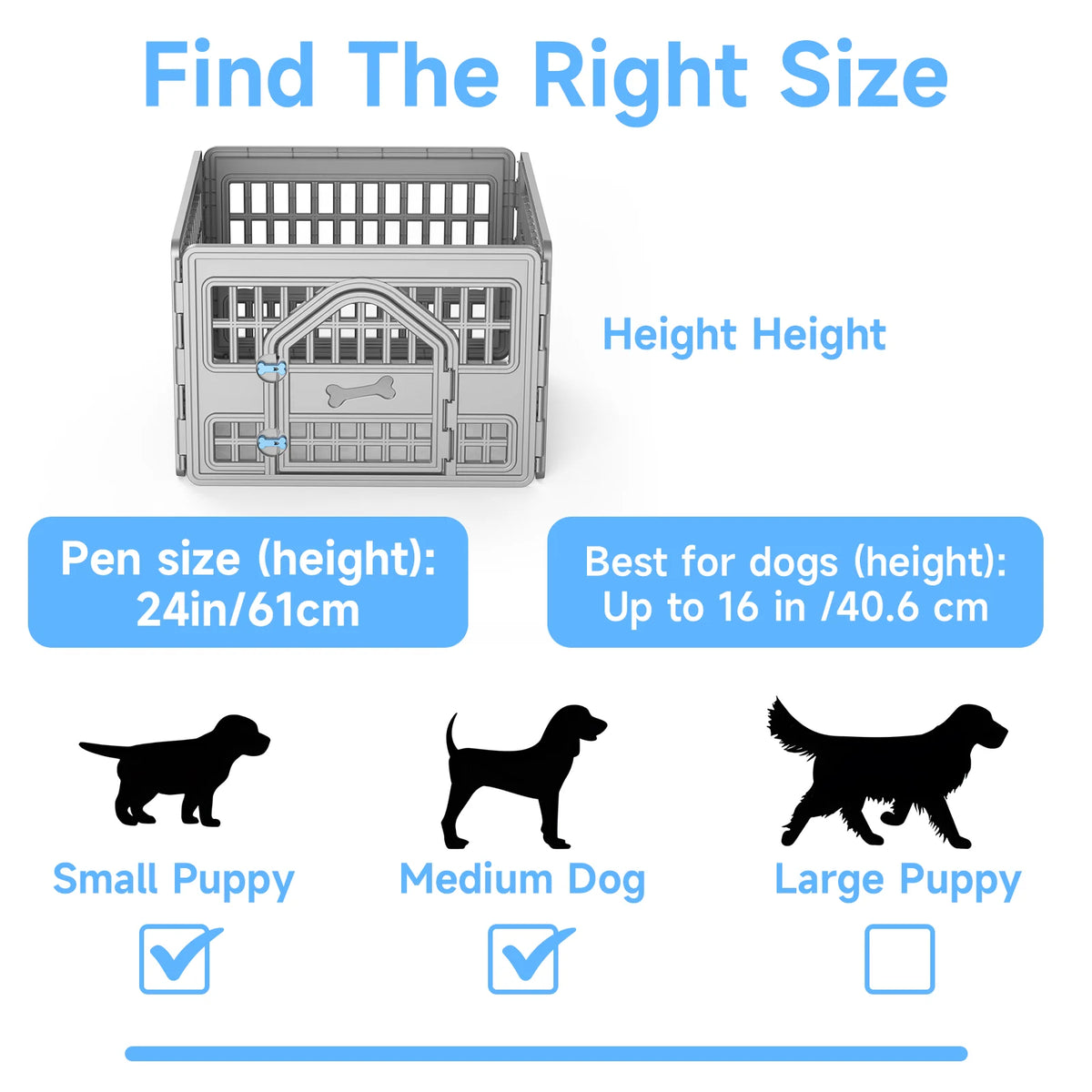 Premium Foldable Plastic Pet Playpen For Indoor Outdoor Dogs
