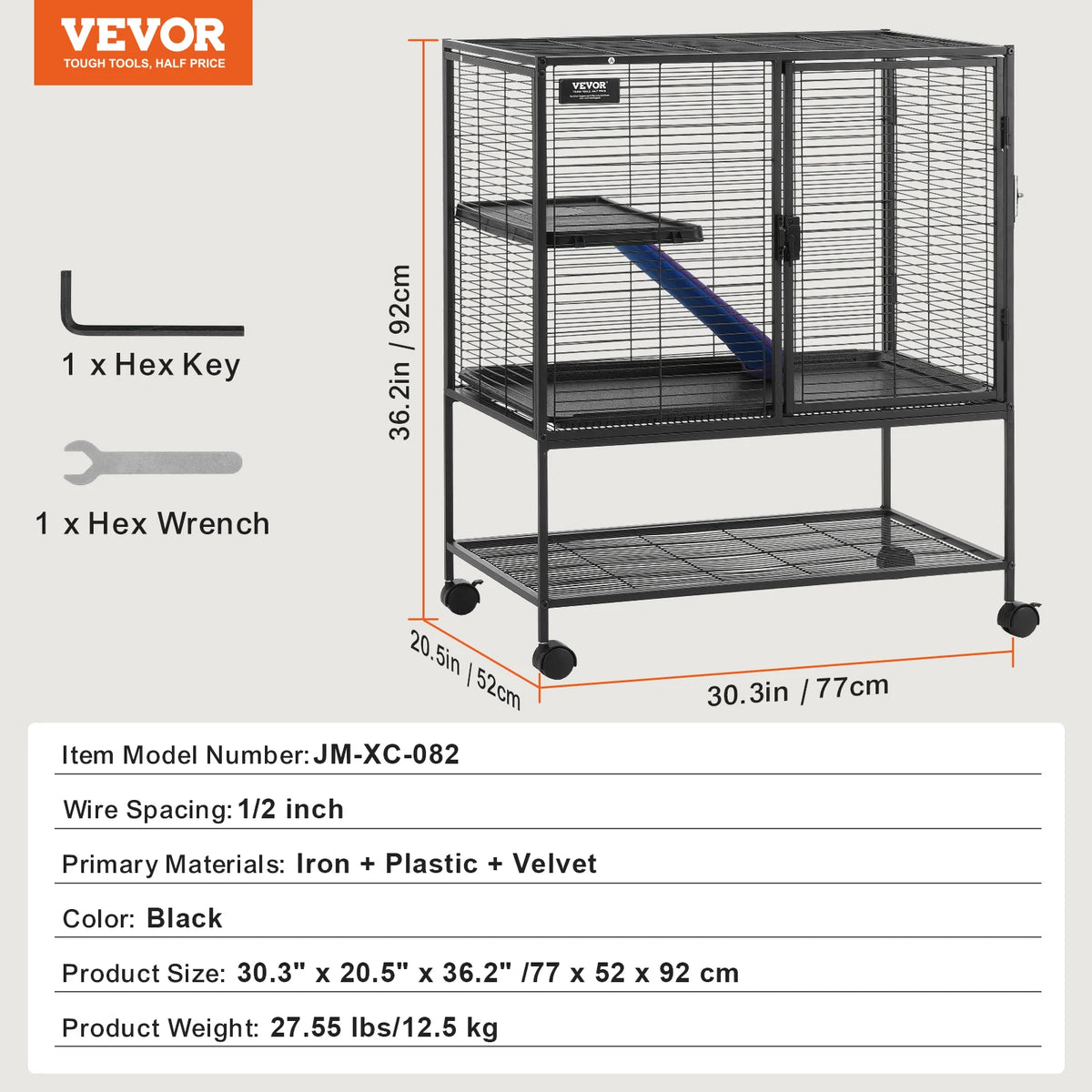 SucceBuy Multi Level Rolling Metal Small Animal Habitat Cage