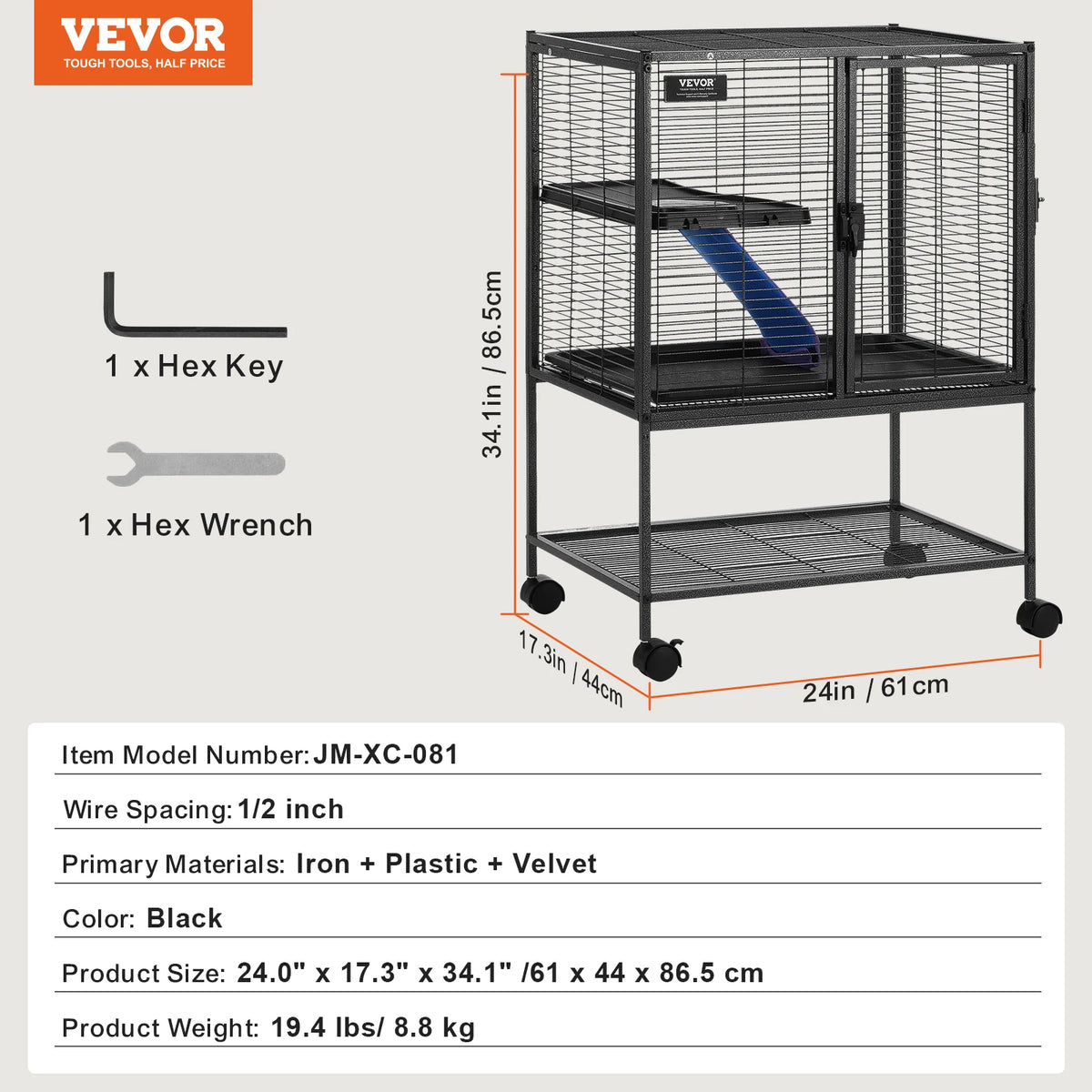 SucceBuy Multi Level Rolling Metal Small Animal Habitat Cage