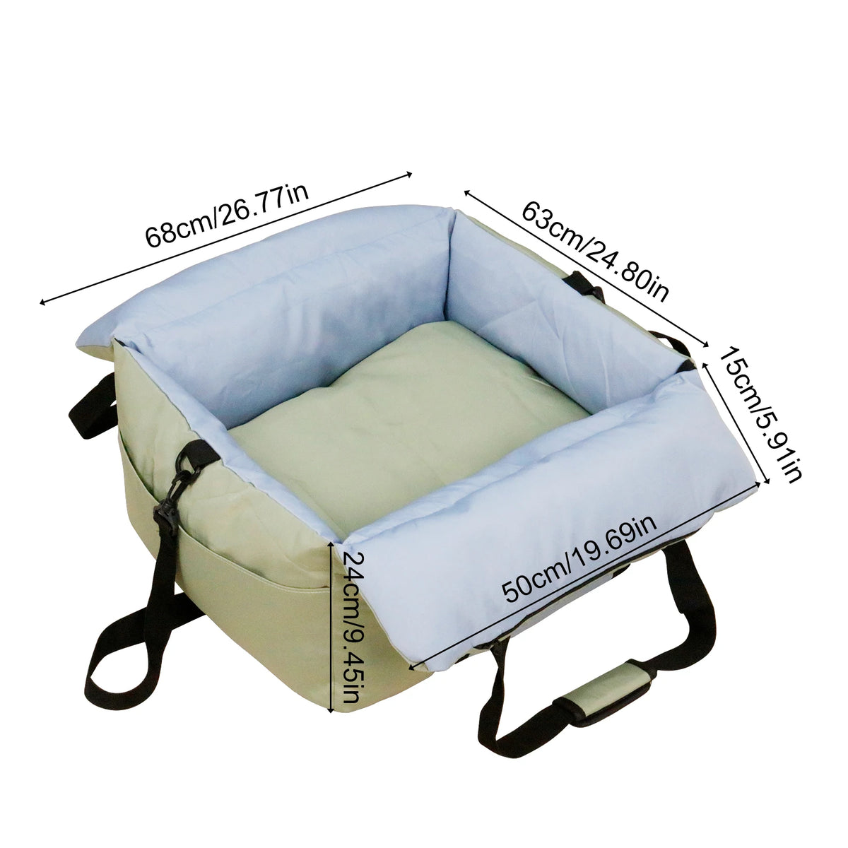 Borwart Portable Dog Car Seat With Safety Belt And Cover