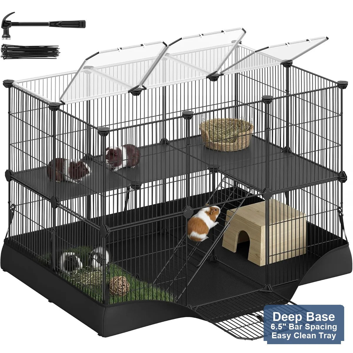 4-Level Small Animal Habitat Cage For Hamsters And Guinea Pigs