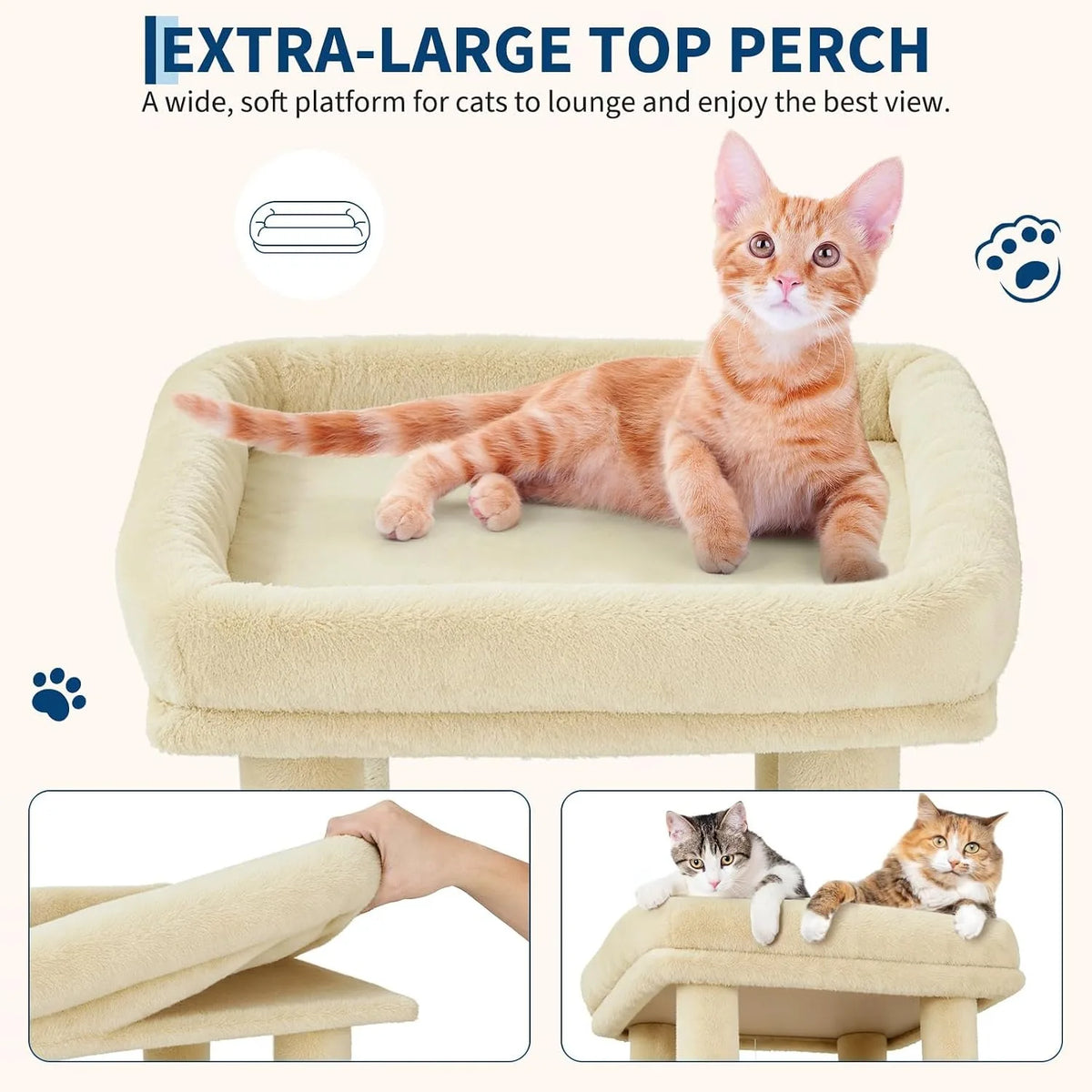 Elevated Multi Level Cat Climbing Tree With Scratching Posts