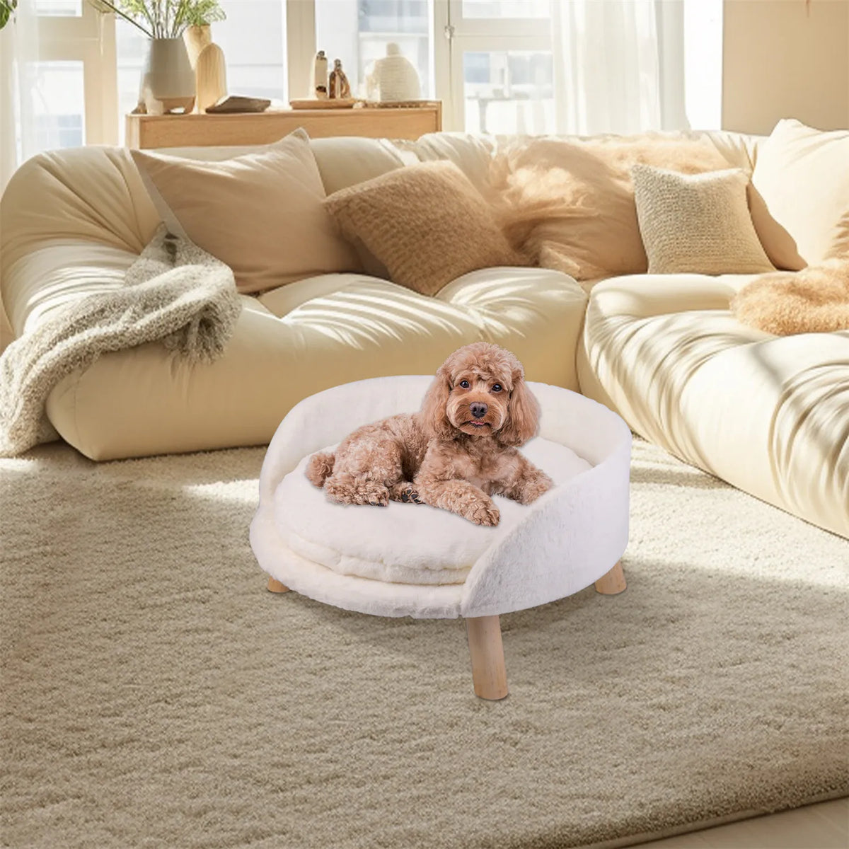 Bingopaw Raised Cat And Dog Sofa Bed With Removable Cushion