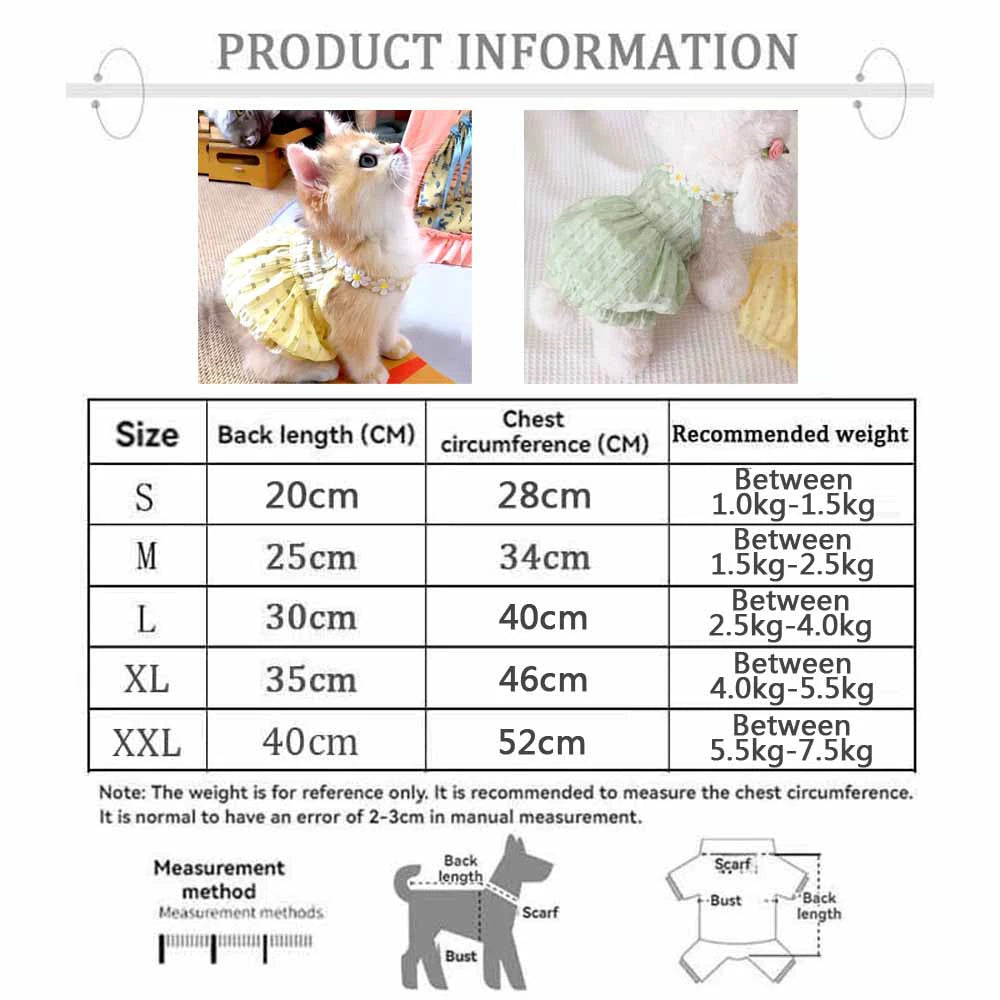 Floral Wreath Thin Dog Skirt For Small Animals And Cats