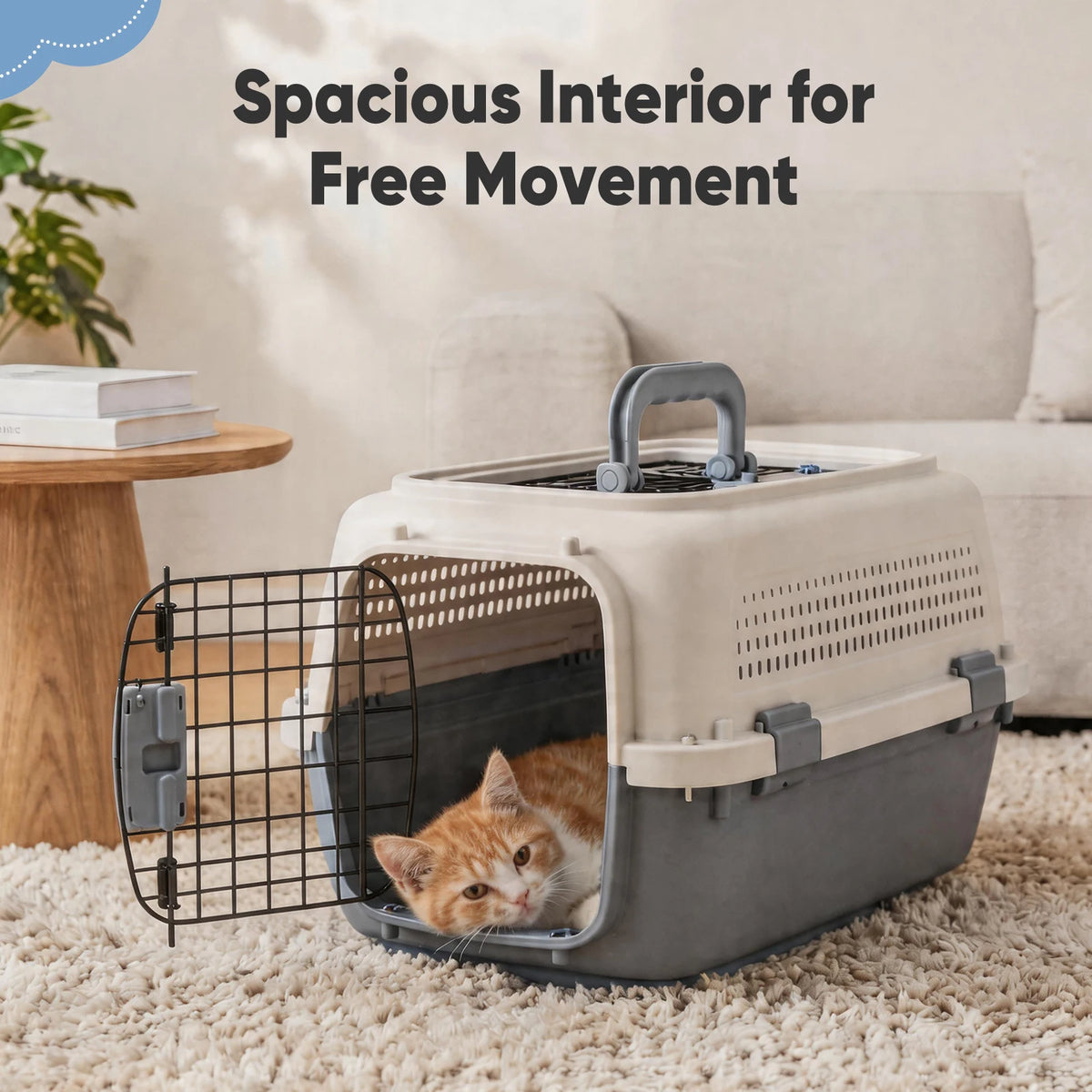 Secure Pet Travel Carrier For Small Pets With Safety Locks