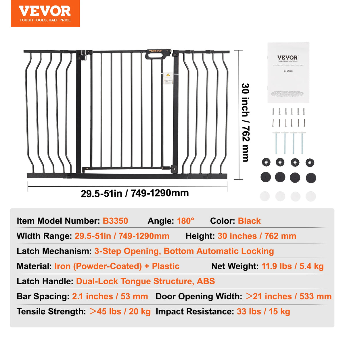 SucceBuy Easy Step Pressure Mount Baby Gate For Home Safety