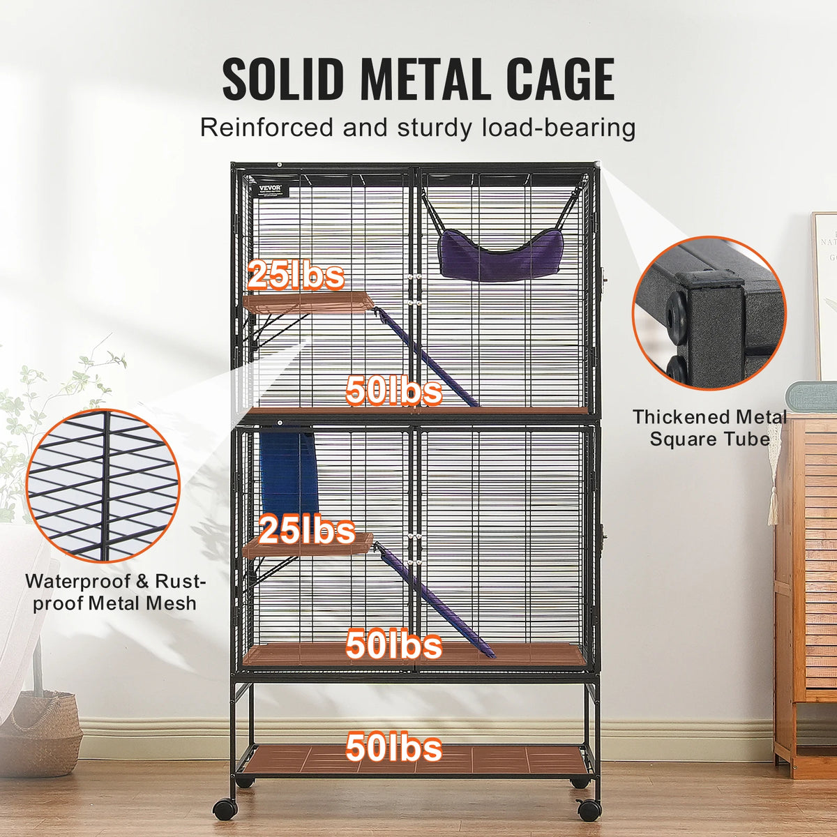 SucceBuy Multi Level Rolling Metal Small Animal Habitat Cage