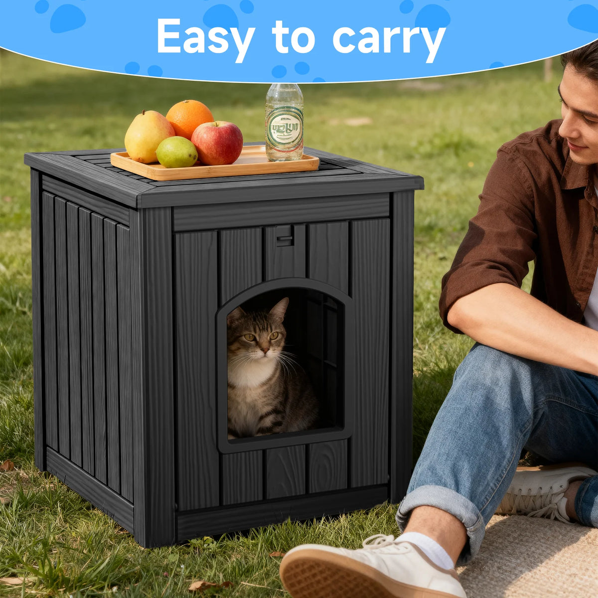 Resin End Table Cat House And Waterproof Pet Kennel