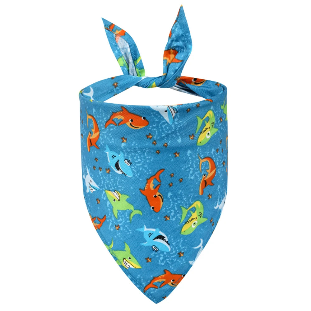 Adjustable Fruit Floral Dog Bandana Washable Cloth Scarf