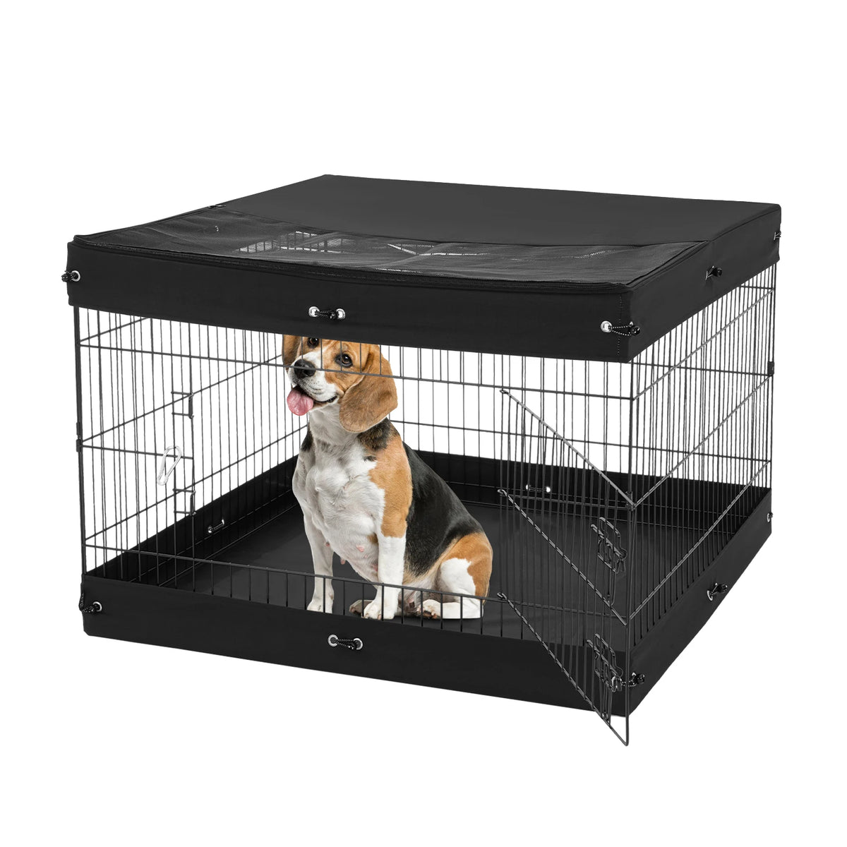 VEVOR Foldable Metal Dog Playpen With Top Cover And Bottom Pad