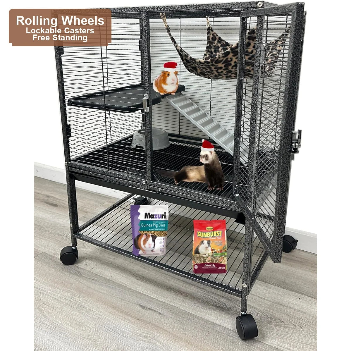 4-Level Small Animal Habitat Cage For Hamsters And Guinea Pigs