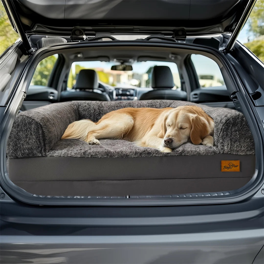 Bingopaw Foldable Calming Dog Bed With Soft Plush Cover