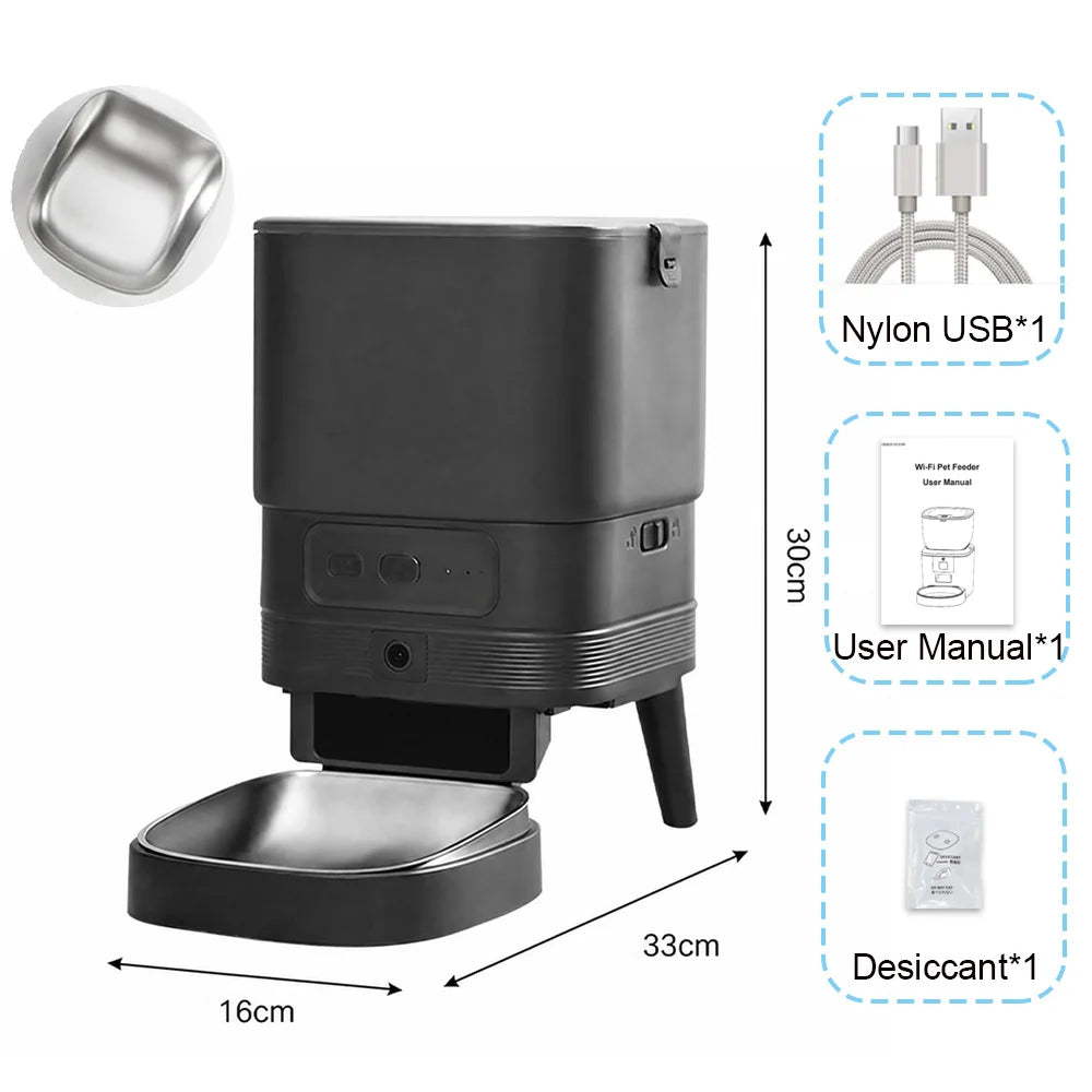 Furpipi Smart Automatic Pet Feeder With HD Camera And Timer