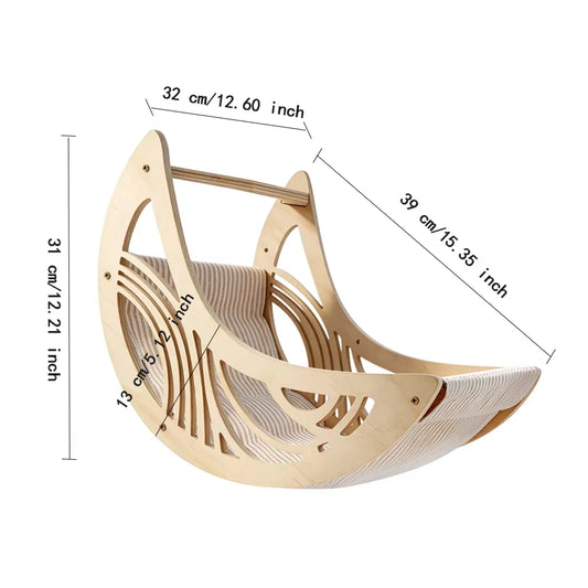 CWV Wall Mounted Cat Shelves With Moon Hammock Star Perches