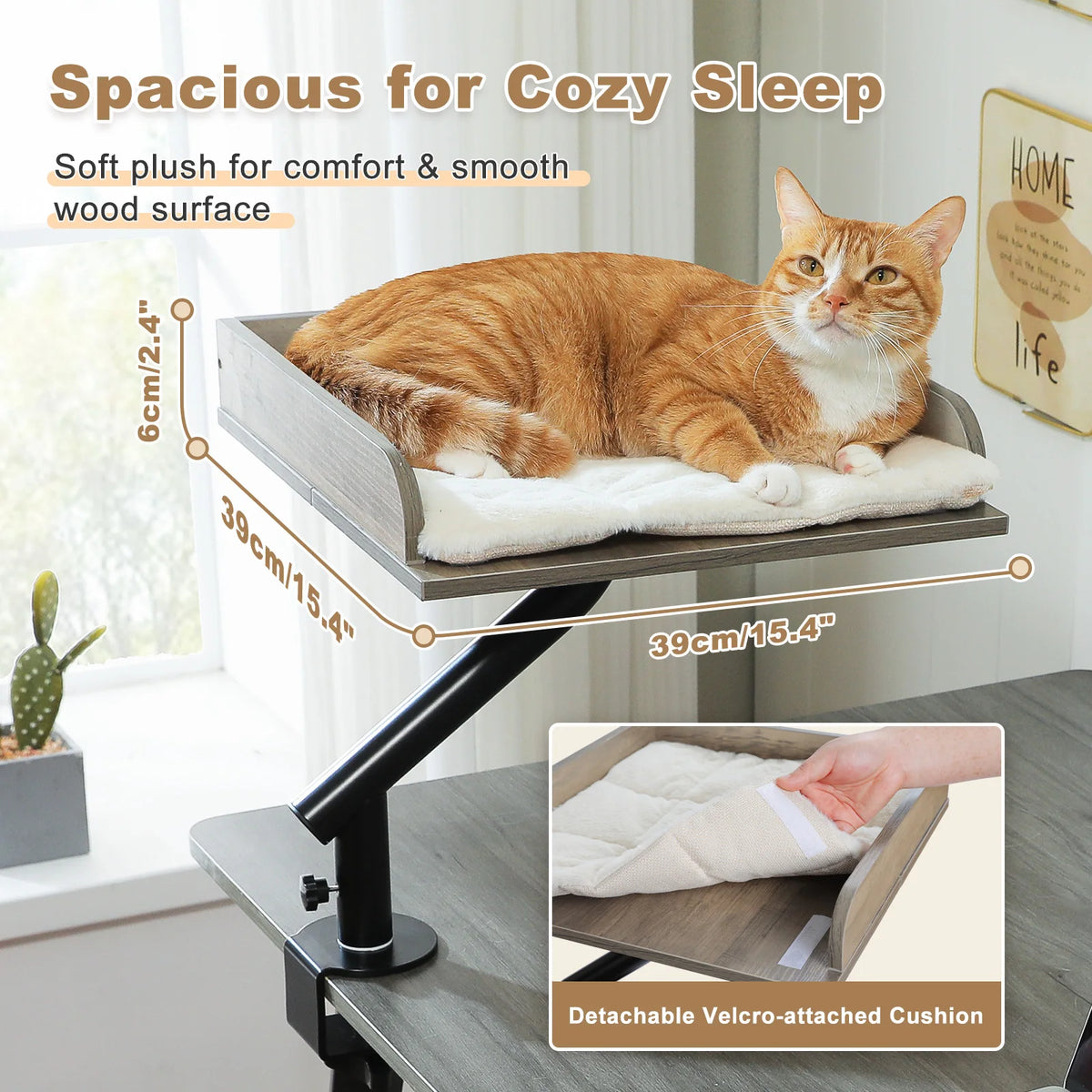 Pawz Road Plush Indoor Adjustable 360 Rotatable Cat Bed