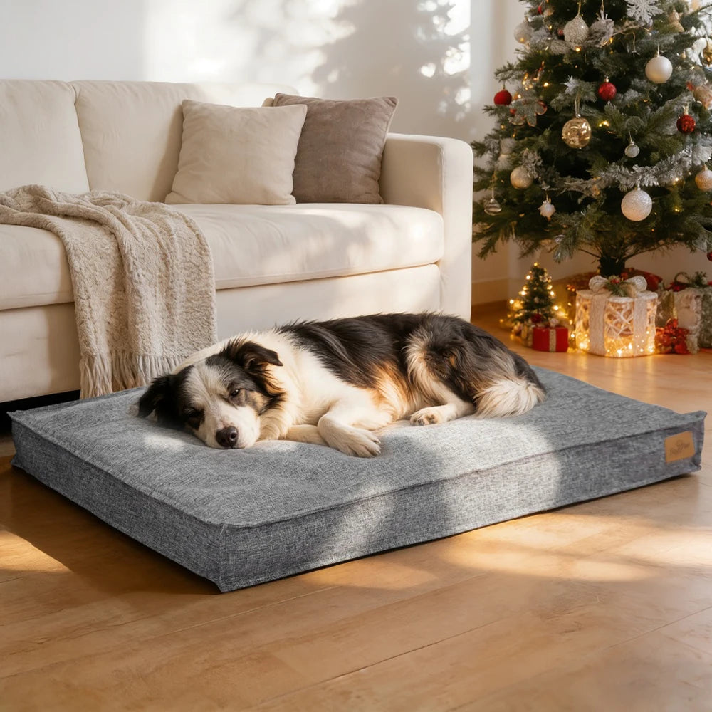 Borwart Orthopedic Dog Bed Washable Linen With Removable Cover
