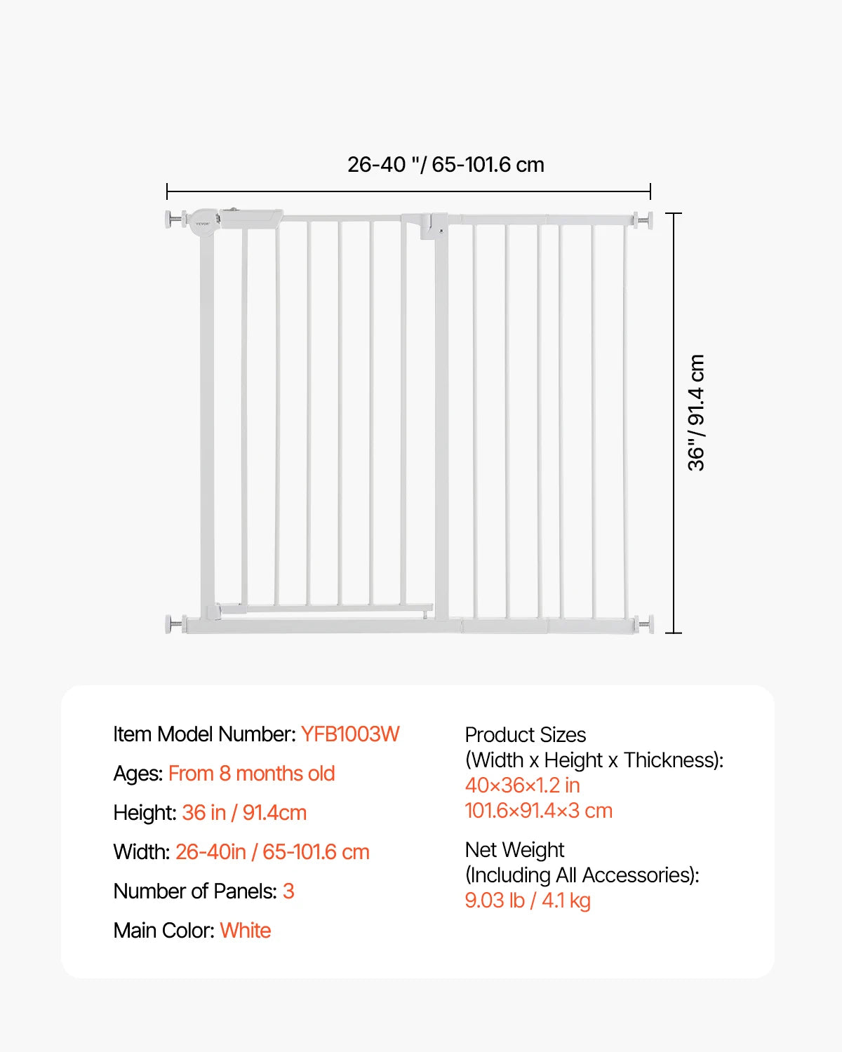 SucceBuy Easy Step Pressure Mount Baby Gate For Home Safety