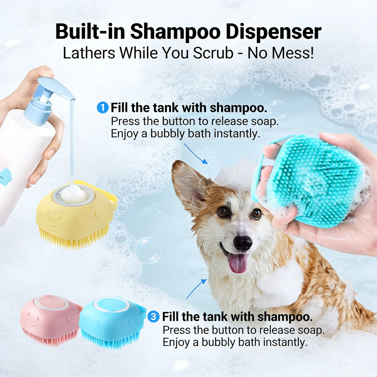 Soft Pet Bath Gloves For Dogs And Cats Grooming Brush
