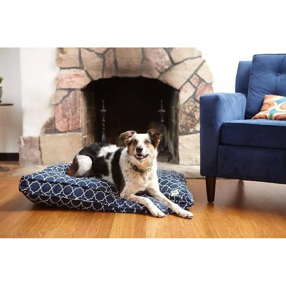 Organic Cotton Canvas Crate Pad With Natural Wool For Pets