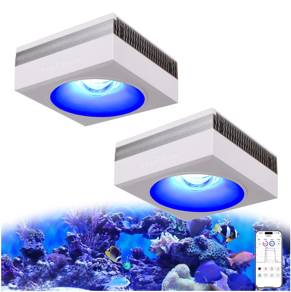 PopBloom RL90 WiFi LED Aquarium Light For Saltwater Reef