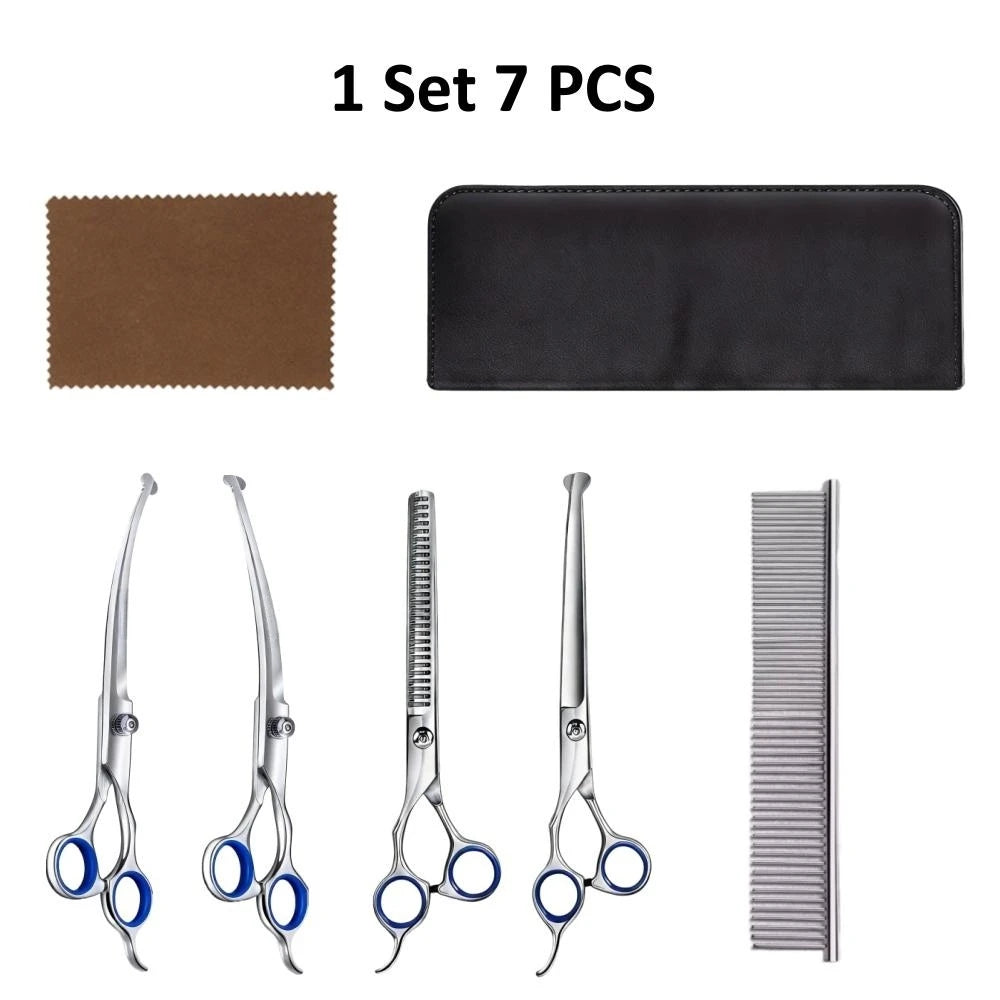 Professional Stainless Steel Pet Grooming Scissors With Safety Round Tip