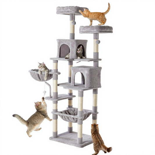 JHK Multilevel Cat Tree With Natural Sisal Scratching Posts