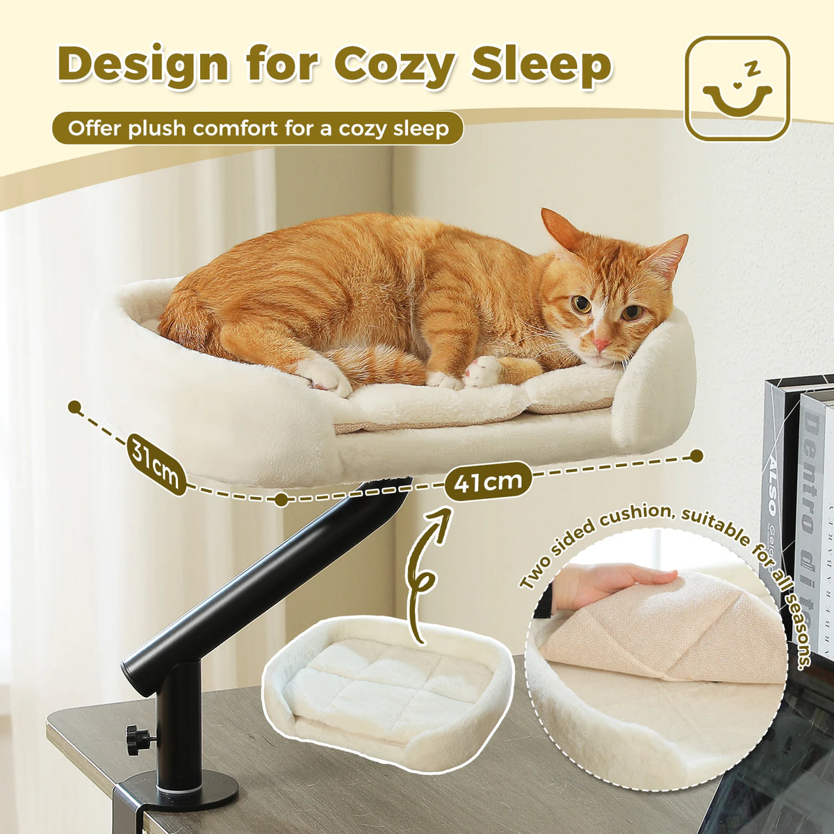 Pawz Road Plush Indoor Adjustable 360 Rotatable Cat Bed