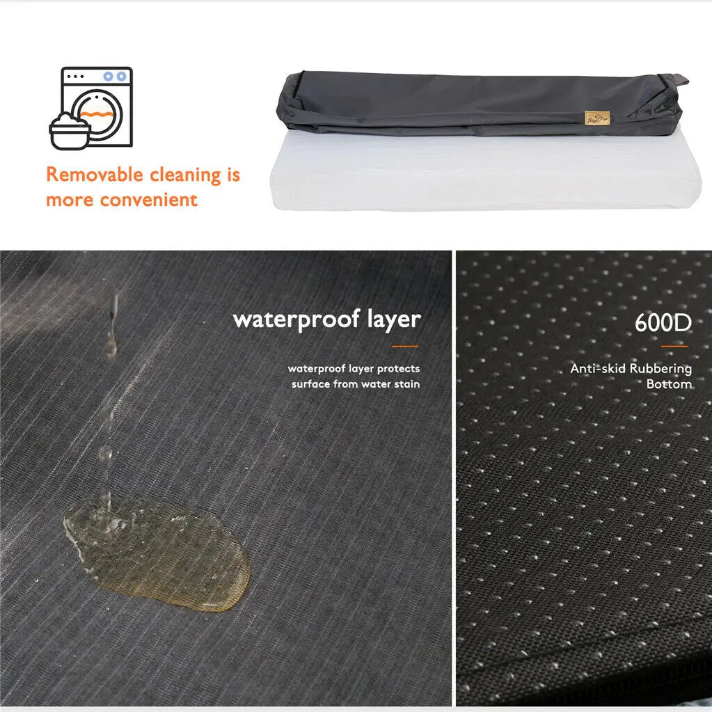 Orthopedic Memory Foam Dog Bed With Washable Waterproof Cotton Cover