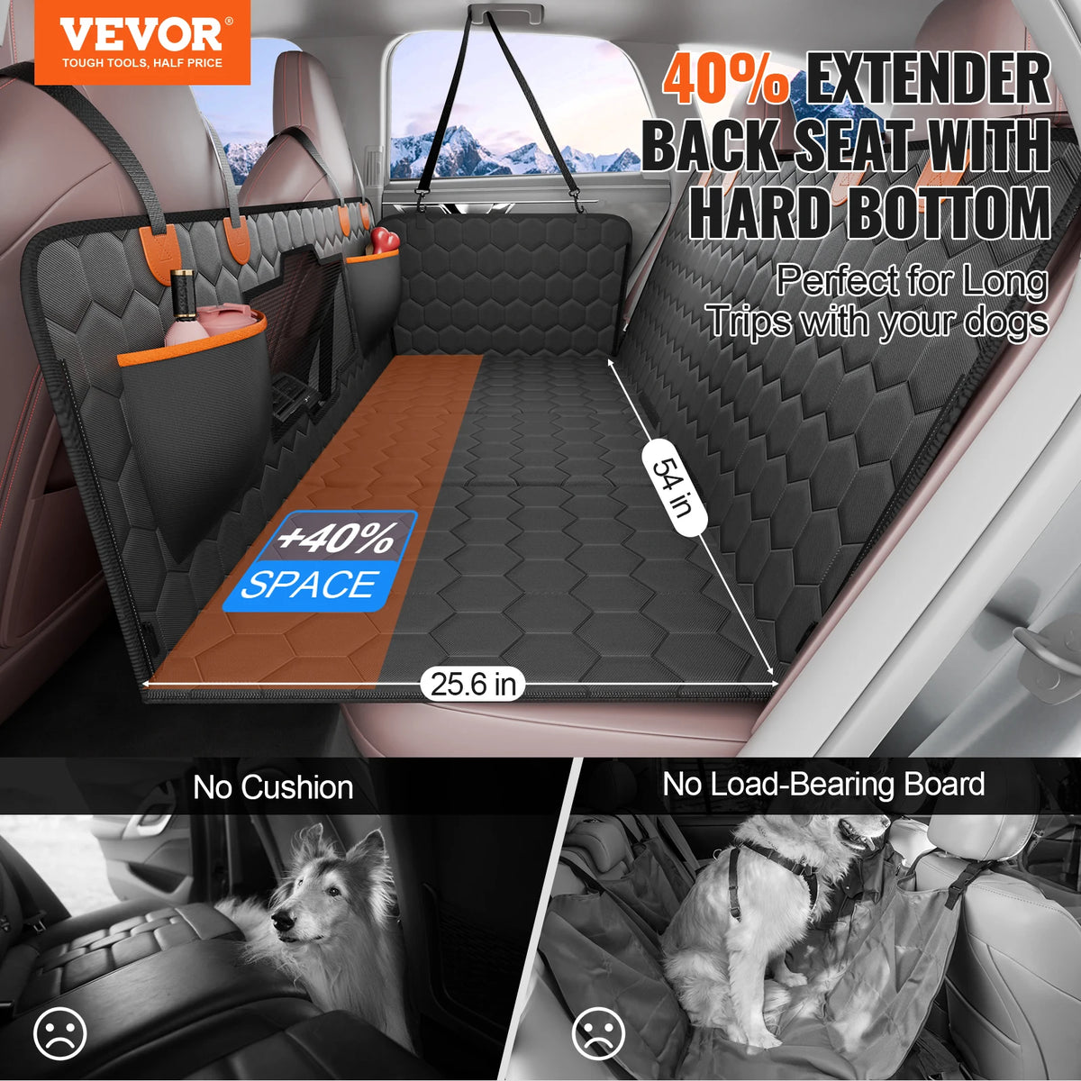 Succebuy Dog Car Backseat Extender Hammock With Storage