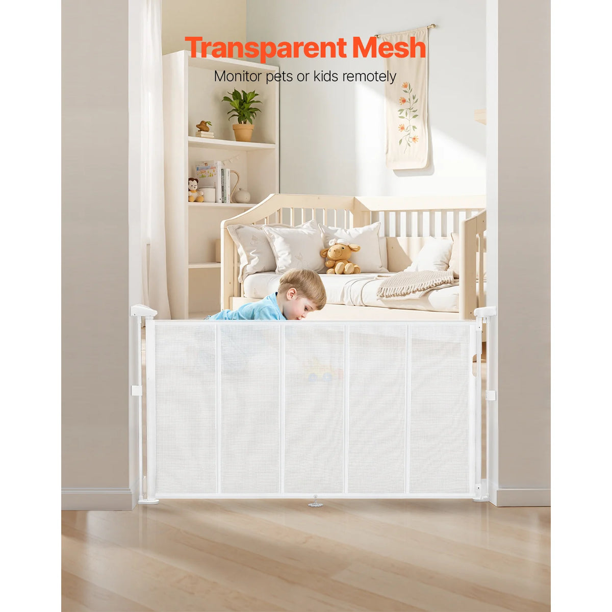 SucceBuy Retractable Baby Gate For Kids And Pets Indoor Safety