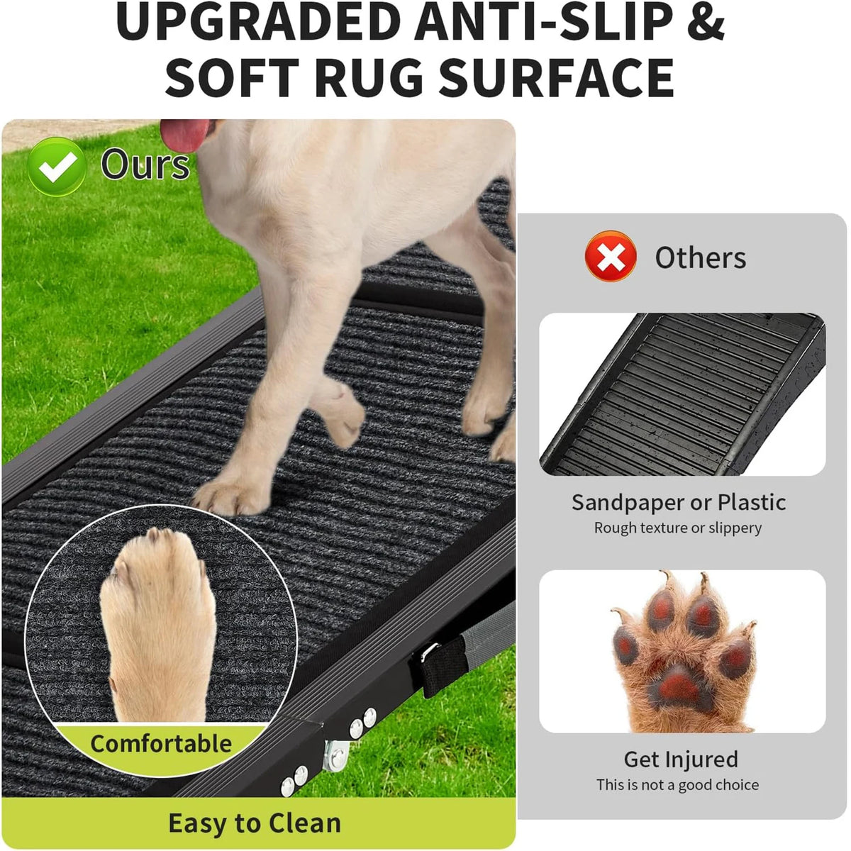 HiMISS Upgraded Foldable Car Dog Ramp With Non Slip Surface