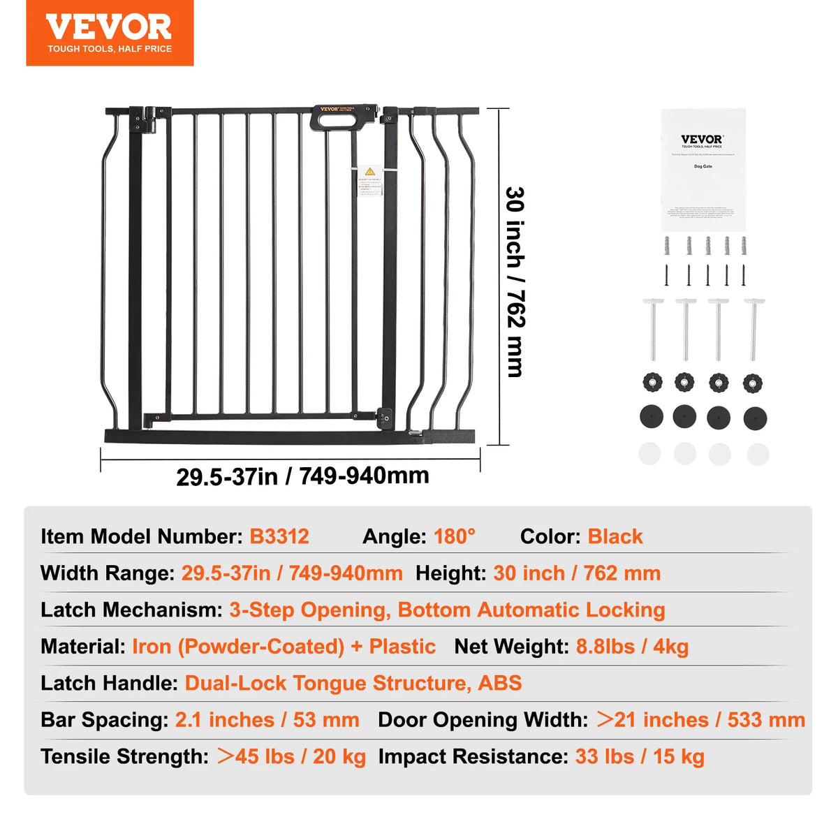 SucceBuy Easy Step Pressure Mount Baby Gate For Home Safety