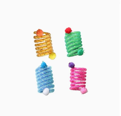 Interactive Bite Resistant Spring Cat Toy With Plush Wool Ball