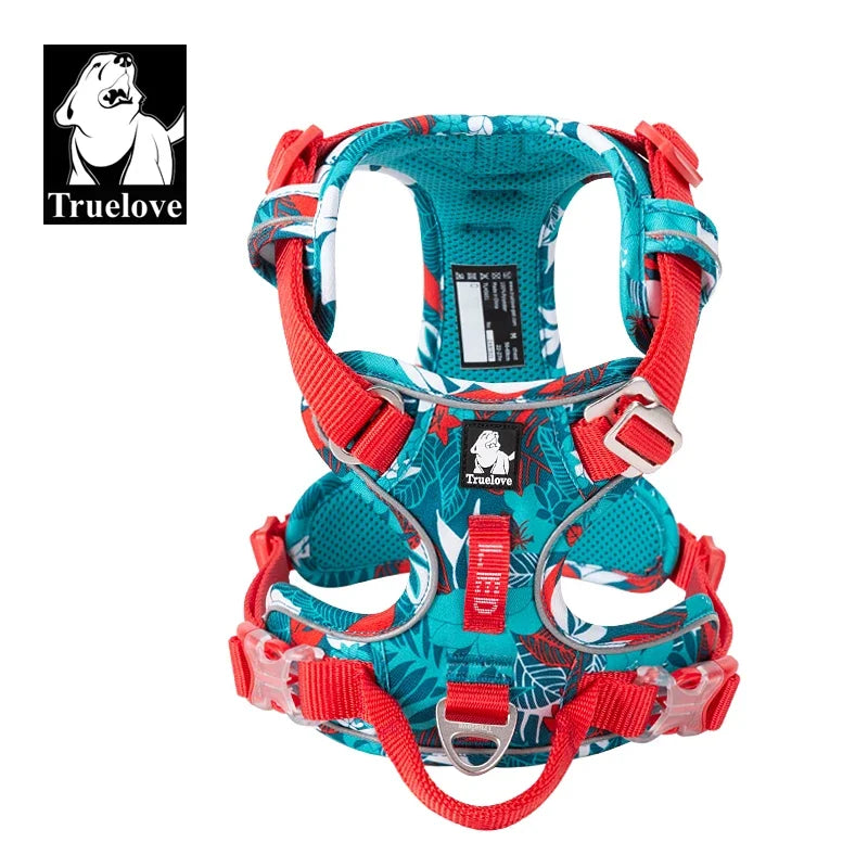 TrueLove Reflective Nylon Dog Harness Adjustable No Pull Design