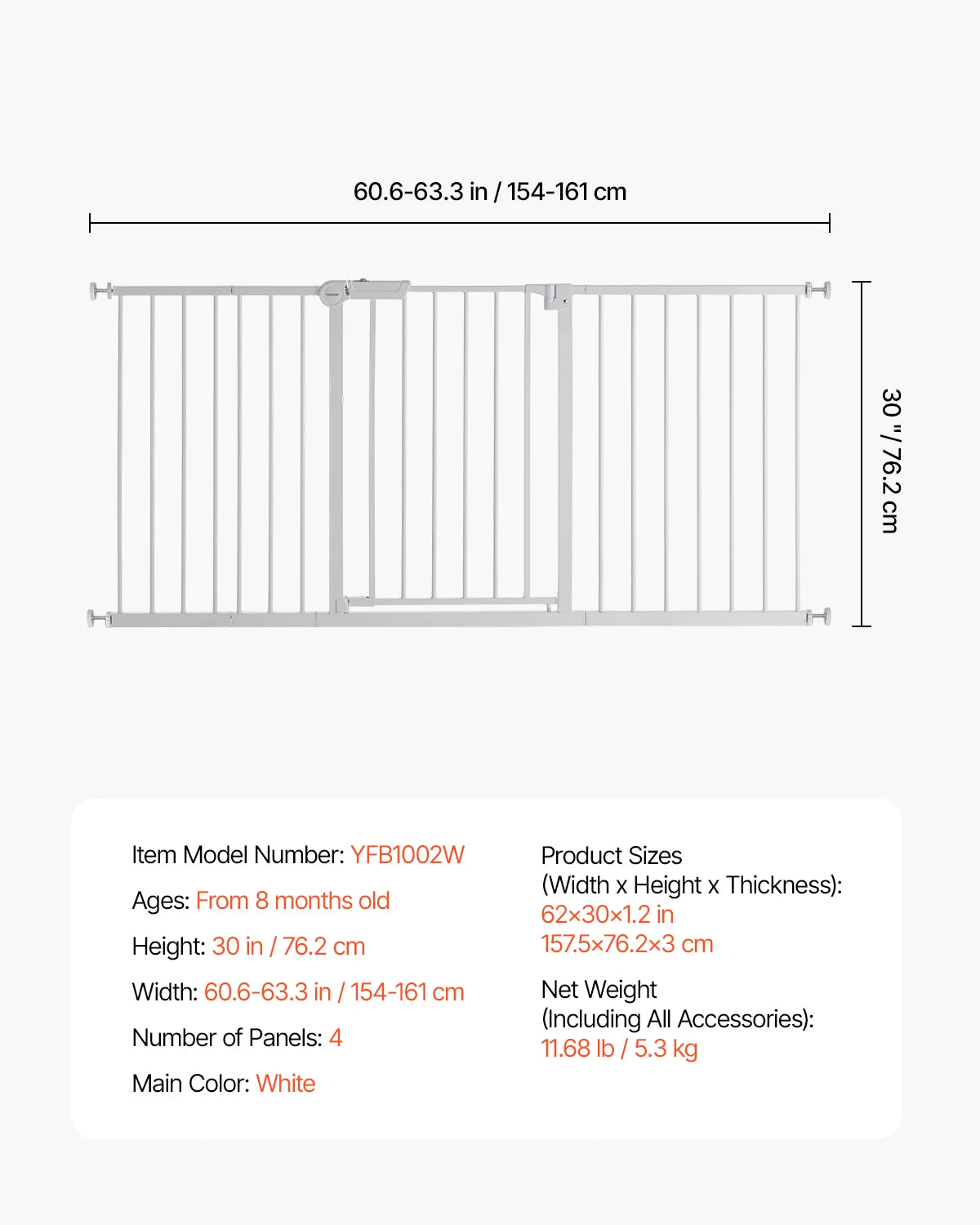 SucceBuy Easy Step Pressure Mount Baby Gate For Home Safety