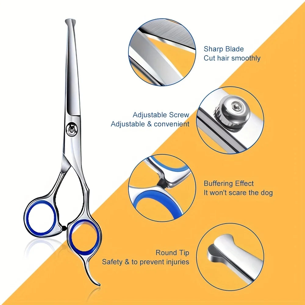 Titanium Coated Stainless Steel Heavy Duty Pet Grooming Scissors